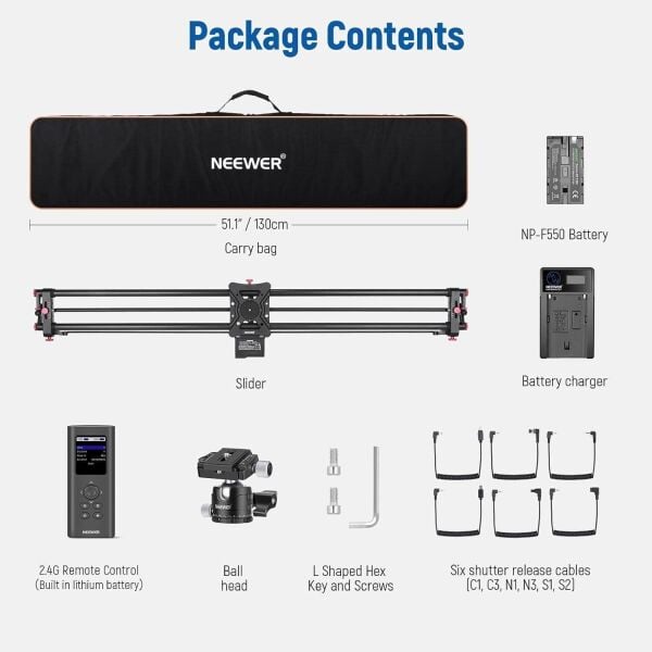 120cm Uzaktan Kumandalı & Motorlu Slider (APP)