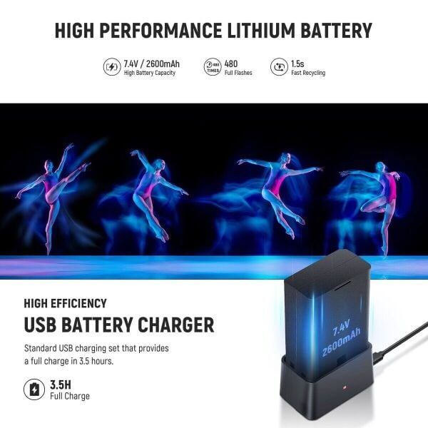 Z2PRO-N Nikon Uyumlu 76W Yuvarlak Kafa Akülü Tepe Flaşı