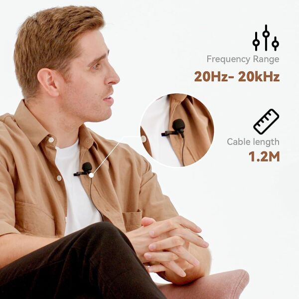 Hollyland HL-OLM02 Omnidirectional Lavalier Microphone Set (2-Pack, Black)