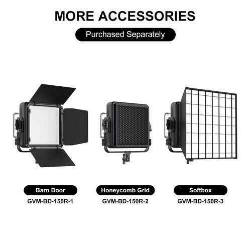 GVM YU150R 150W RGB LED Panel Işık (Hardcase)