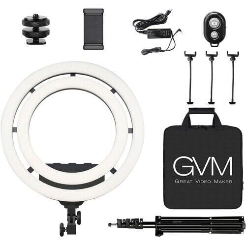 GVM Bi-Color & RGB LED Soft Double Ring Light (18'')