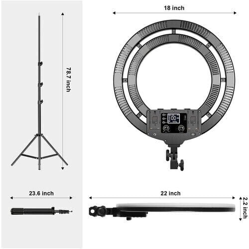 GVM Bi-Color & RGB LED Soft Double Ring Light (18'')