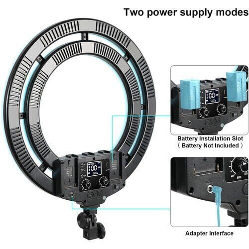 GVM Bi-Color & RGB LED Soft Double Ring Light (18'')
