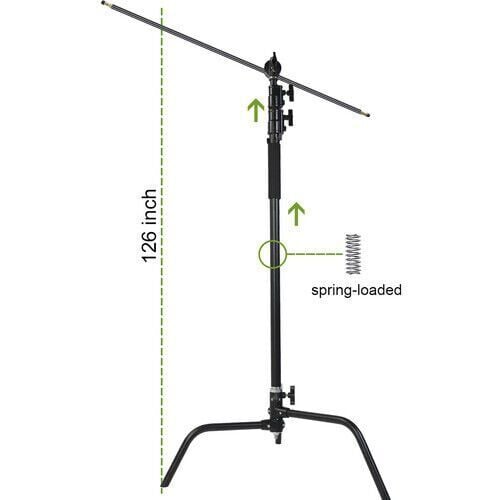 GVM C320 320cm C-Stand & Grip Arm Kit(130cm) (Siyah)