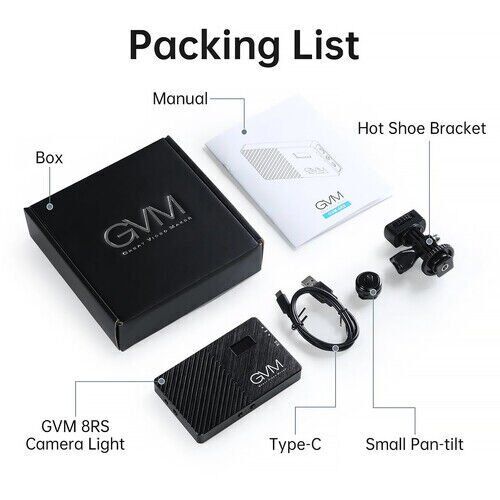 GVM 8RS RGB Kamera Üstü Dahili Akülü Mobil Led Işık (11x7cm)