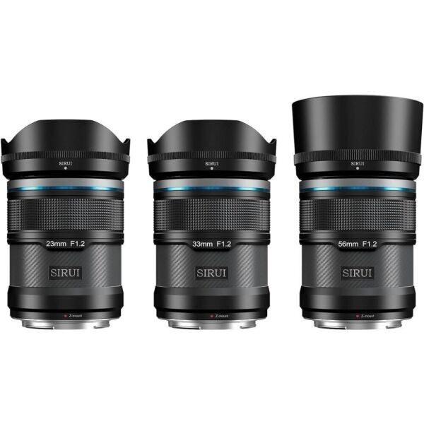Sirui Sniper 23mm, 33mm & 56mm F1.2 Lens Kiti (Z Mount, Siyah)