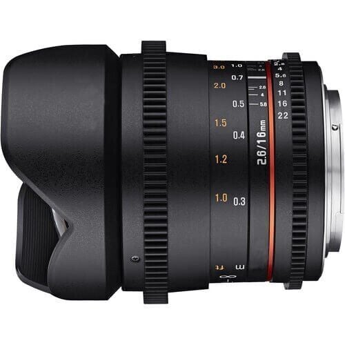 Samyang 16mm T2.6 VDSLR Full Frame Cine Lens (Sony E Mount)