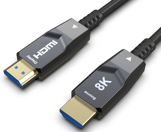 Woxcon 8K @ 60Hz 4:4:4 HDMI2.1 Hybrid AOC Kablo 15 Metre Plug Type: HDMI AM TO HDMI AM 48 Gbps