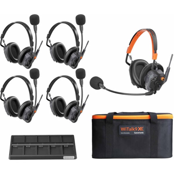 Saramonic WiTalk9X-5D 5 Kişilik Modüler 1.9 GHz Kablosuz Çift Kulaklıklı İnterkom Sistemi