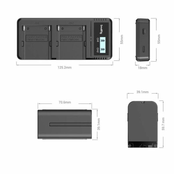 SmallRig 3823 NP-F970 Batarya ve Şarj Cihazı Kiti