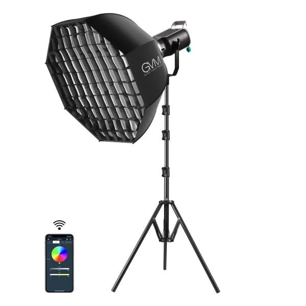 GVM SD200R RGB Bi-Color LED Video Lights Kit with Softbox Set