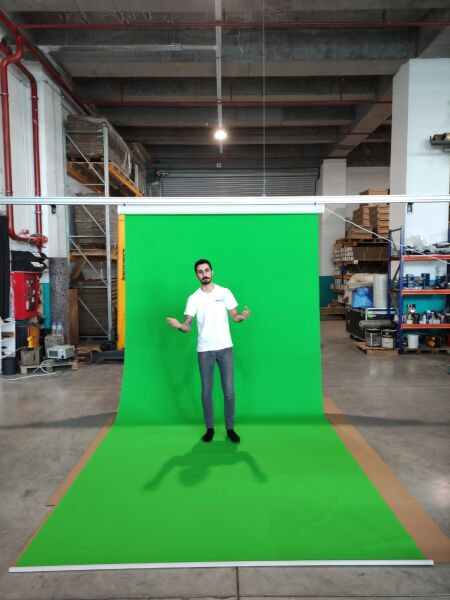 300cm x 600cm Greenbox Chromakey Motorlu Yeşil Perde