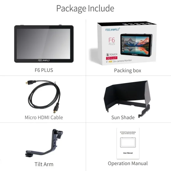 FEELWORLD F6 PLUS 6 inç 3D LUT Kamera Monitörü